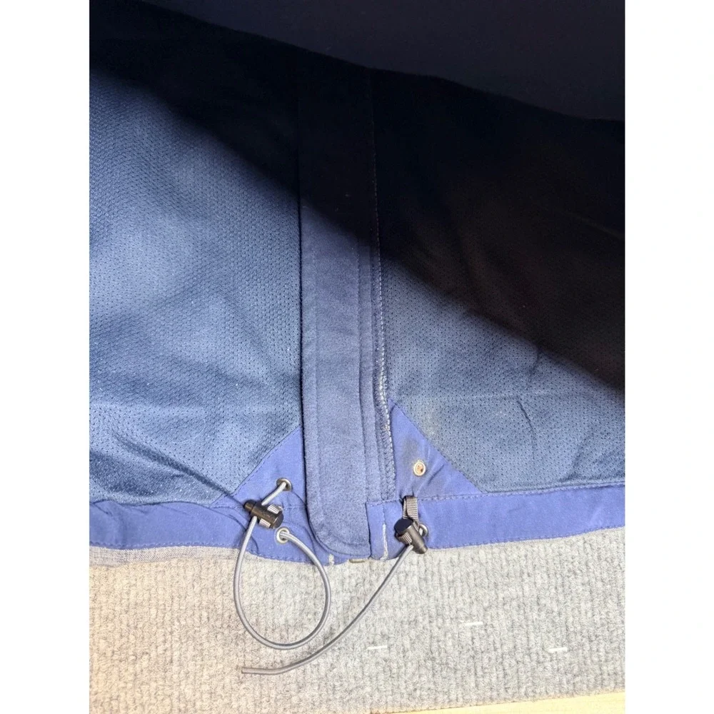 The North Face Mens M Blue Grey Softshell Jacket Full Zip Hiking Workwear Staine